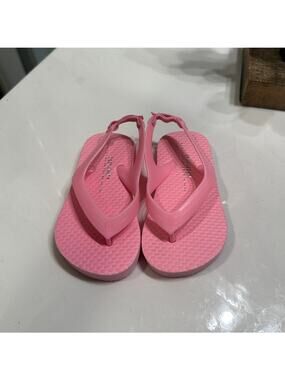 Old Navy Flip-Flop Sandals Toddler Girls Size 5 Pink Bell Plant-Based